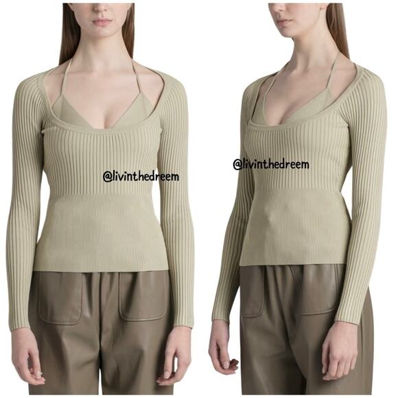 #T98 Jonathan Simkhai Marsh JAYLINE BRALETTE PULLOVER SZ L $395 - Picture 6 of 16